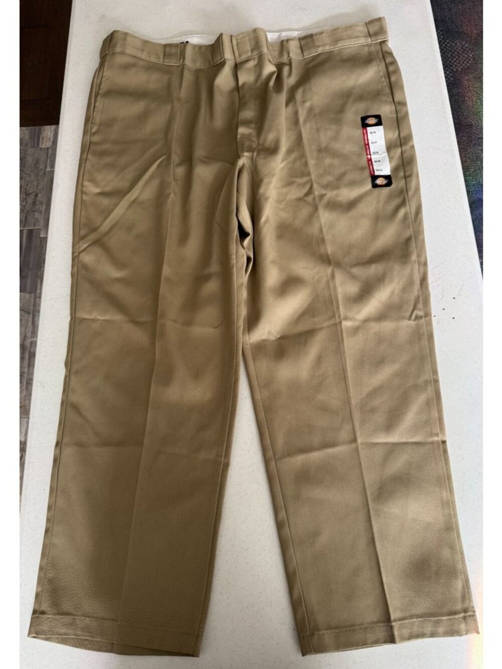 Dickies Mens Original Fit Work Pants Khaki 48x30 Durable Polyester Blend